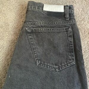 Re-done Black 100% cotton straight-leg jeans.